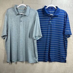 Walter Hagen Polo Shirt Men's XL 11 Majors Golf Performance Striped Lot of 2